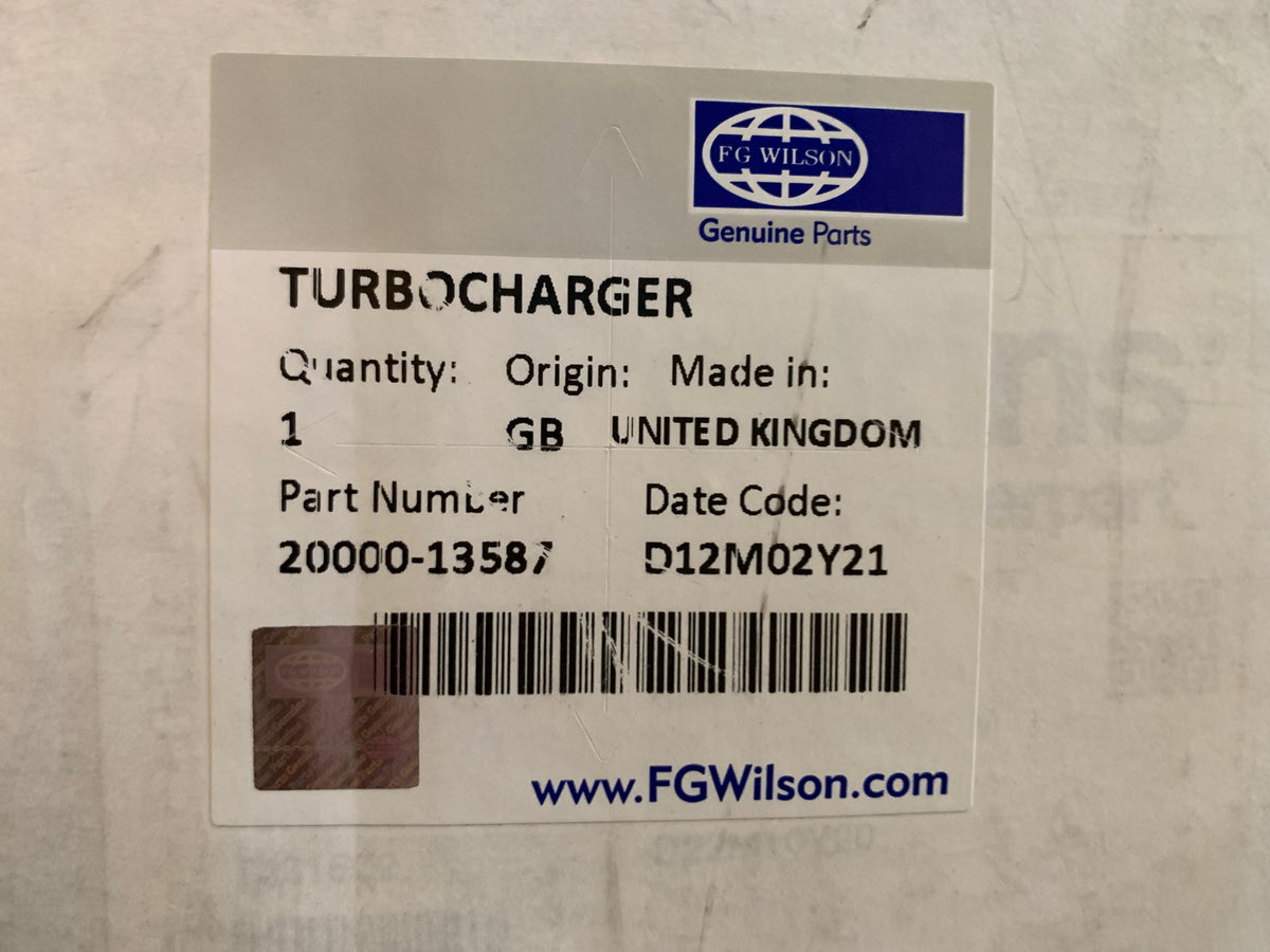 New FG Wilson turbocharger 20000-13587 (Perkins T418743) – Yellow 