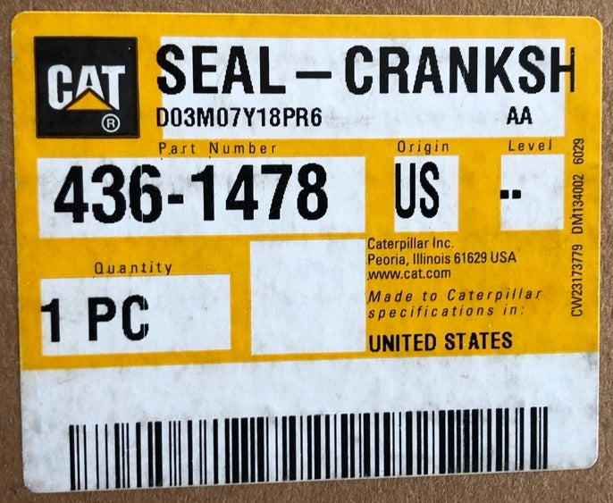 New Caterpillar Crankshaft Seal 436-1478 (4361478, 113-8432