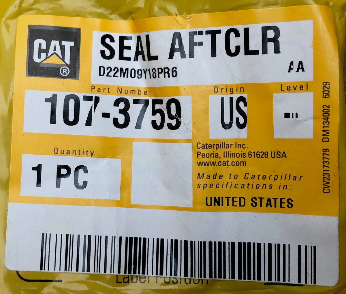 New Caterpillar Aftercooler Seal 107-3759 (1073759) – Yellow Power