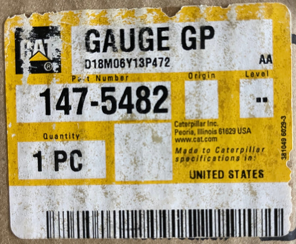 New Caterpillar Gauge Group - Valve Lash 147-5482 (1475482)