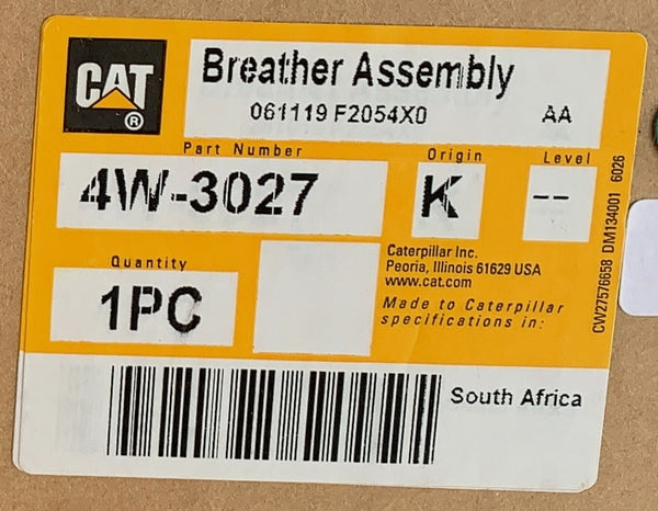New Caterpillar breather 4W-3027 (4W3027)
