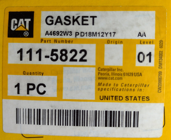 New Caterpillar gasket 111-5822 (1115822)