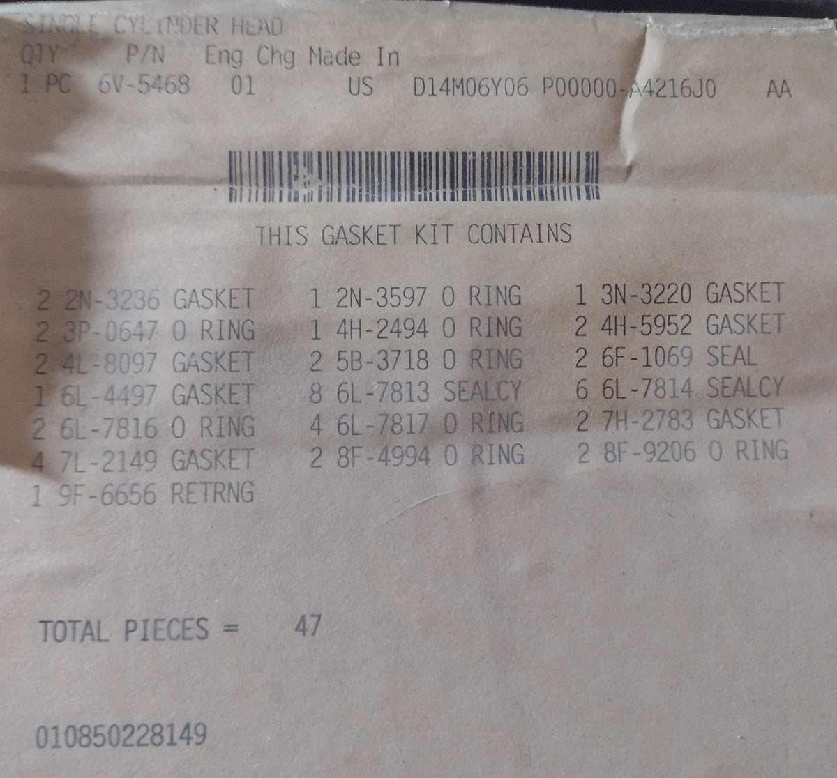 New Caterpillar gasket kit 6V-5468 (6V5468) – Yellow Power