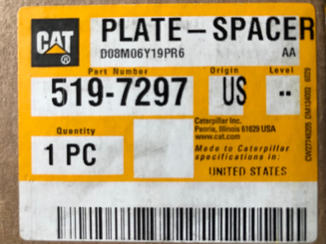 New Caterpillar Spacer Plate 519-7297 (5197297) – Yellow Power