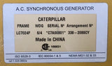 New Caterpillar generator LC7024F frame 338-2088 arrangement C7A00801 serial nr. for C18 gen set - Yellow Power International