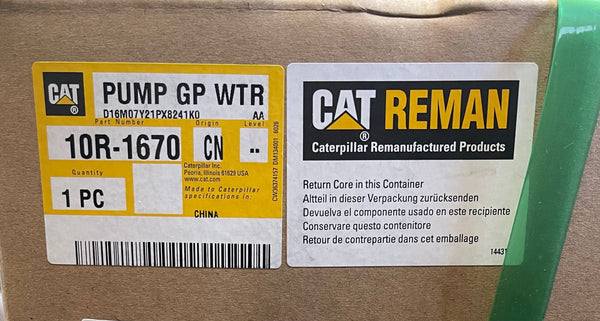 New Caterpillar PUMP GP WTR 10R-1670